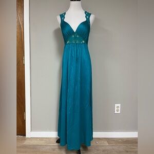 Adonna Blue Halter Embellished Chemise